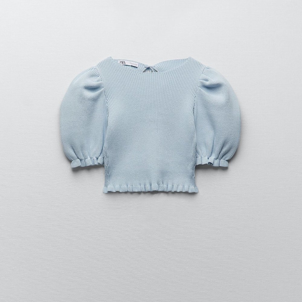 ZARA PUFFER SLEEVE BLOUSE SIZE MEDIUM